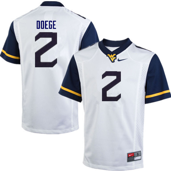 Men #2 Jarret Doege West Virginia Mountaineers College Football Jerseys Sale-White